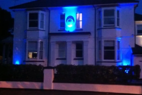 Birchwood Grove lit at night